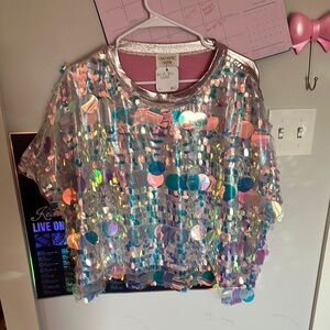 Fantastic Fawn Sequin Top - Multicolor